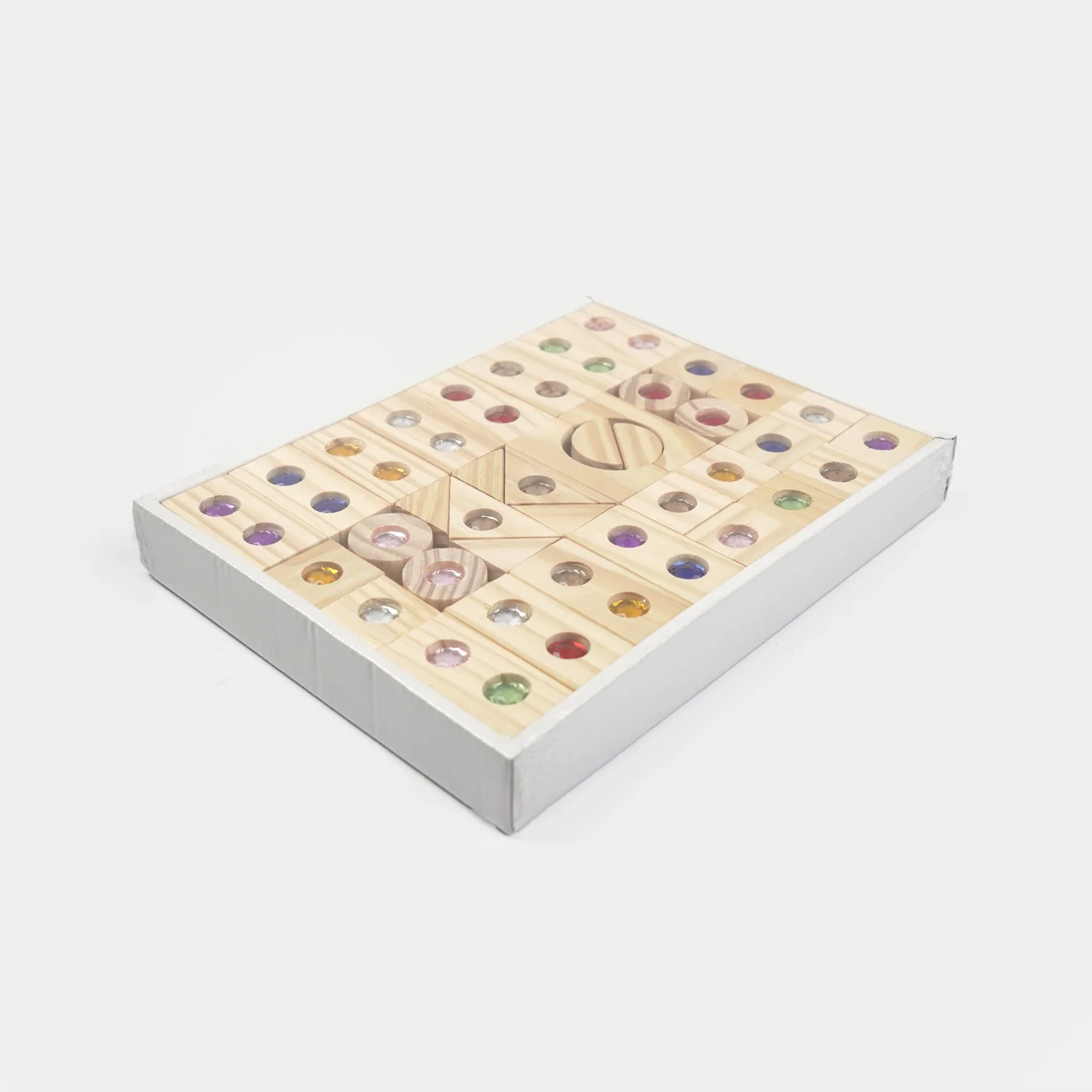 Wooden Stacking Blocks Gem Building - 50 PCs