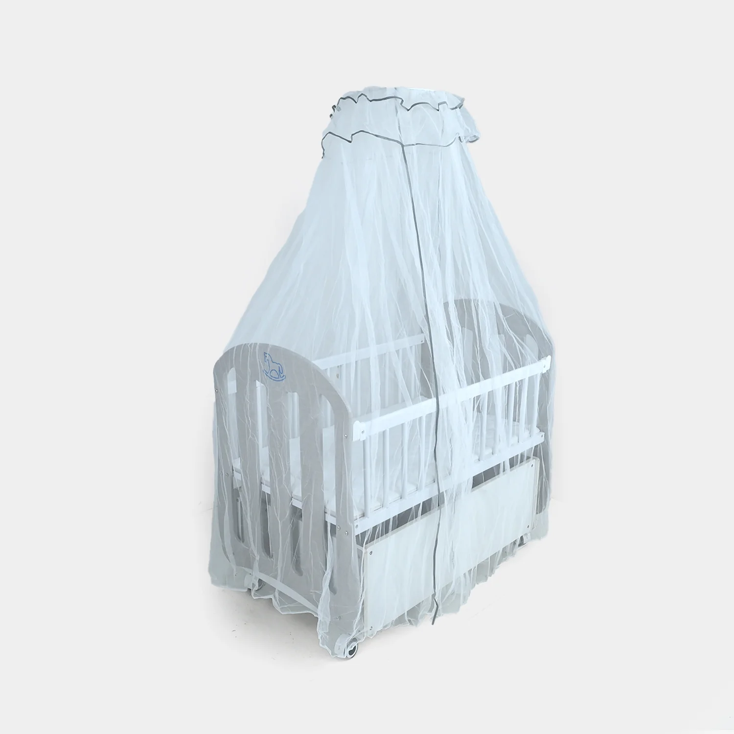 Baby Wooden Swing Cradle | P270 Grey - Image 2