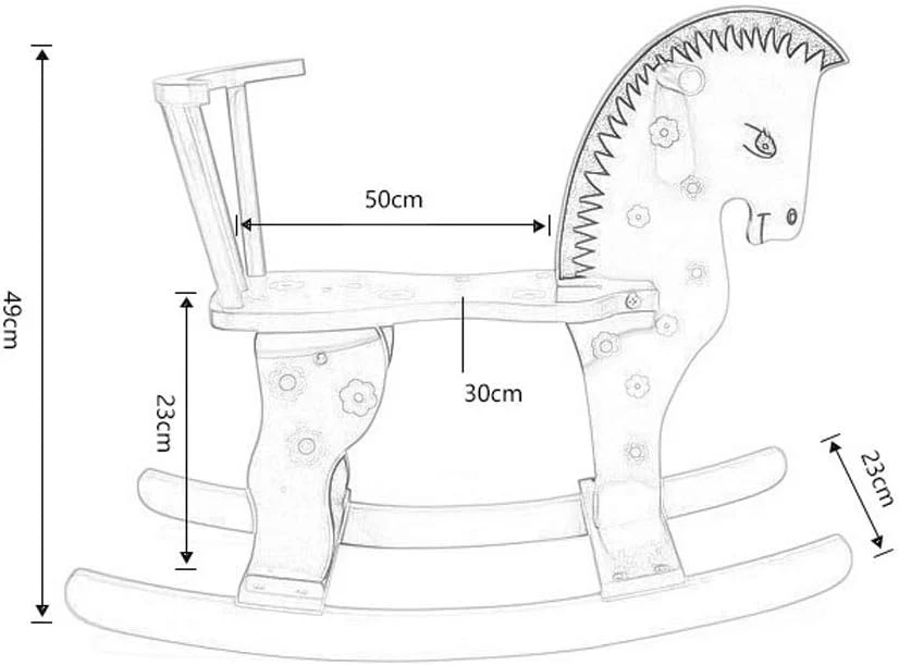 WOODEN ROCKING HORSE FOR KIDS - Image 3