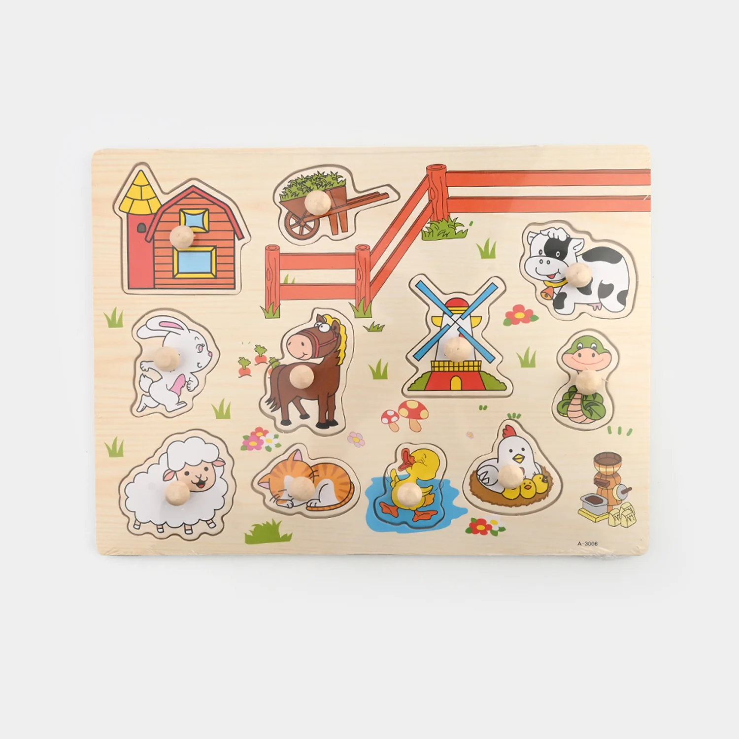 Educational Farm Wooden Shape Block