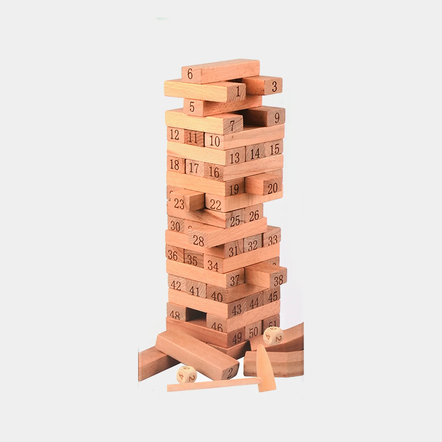 Jenga Game Wooden Blocks, Stacking Tower Game | 54PCS - Image 2