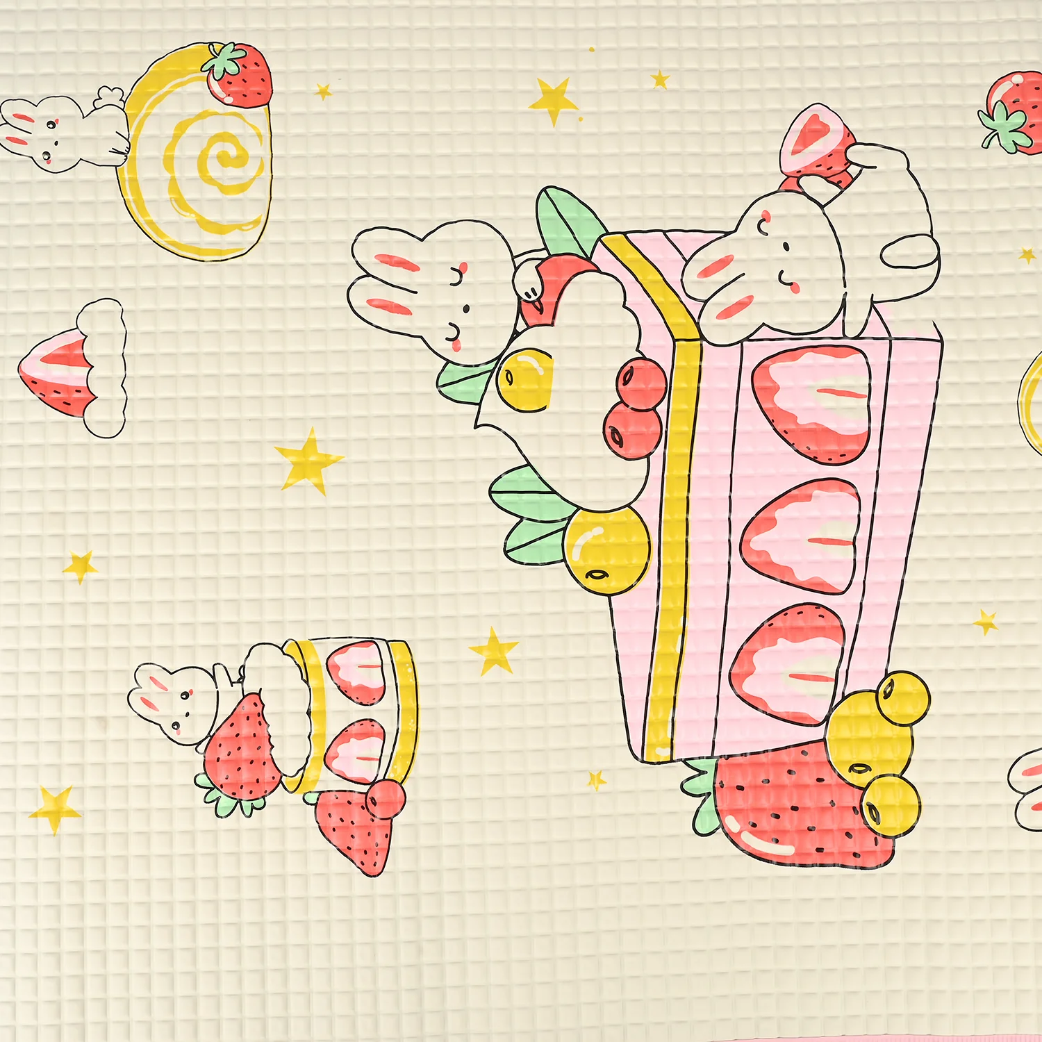 Cute Bunny & Strawberry Baby Blanket - Image 4
