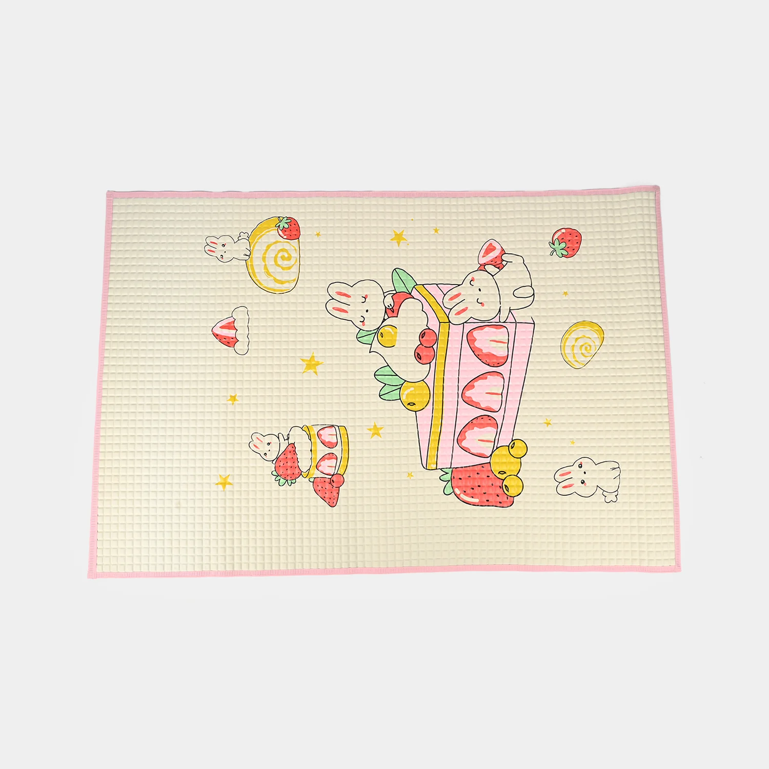 Cute Bunny & Strawberry Baby Blanket - Image 5